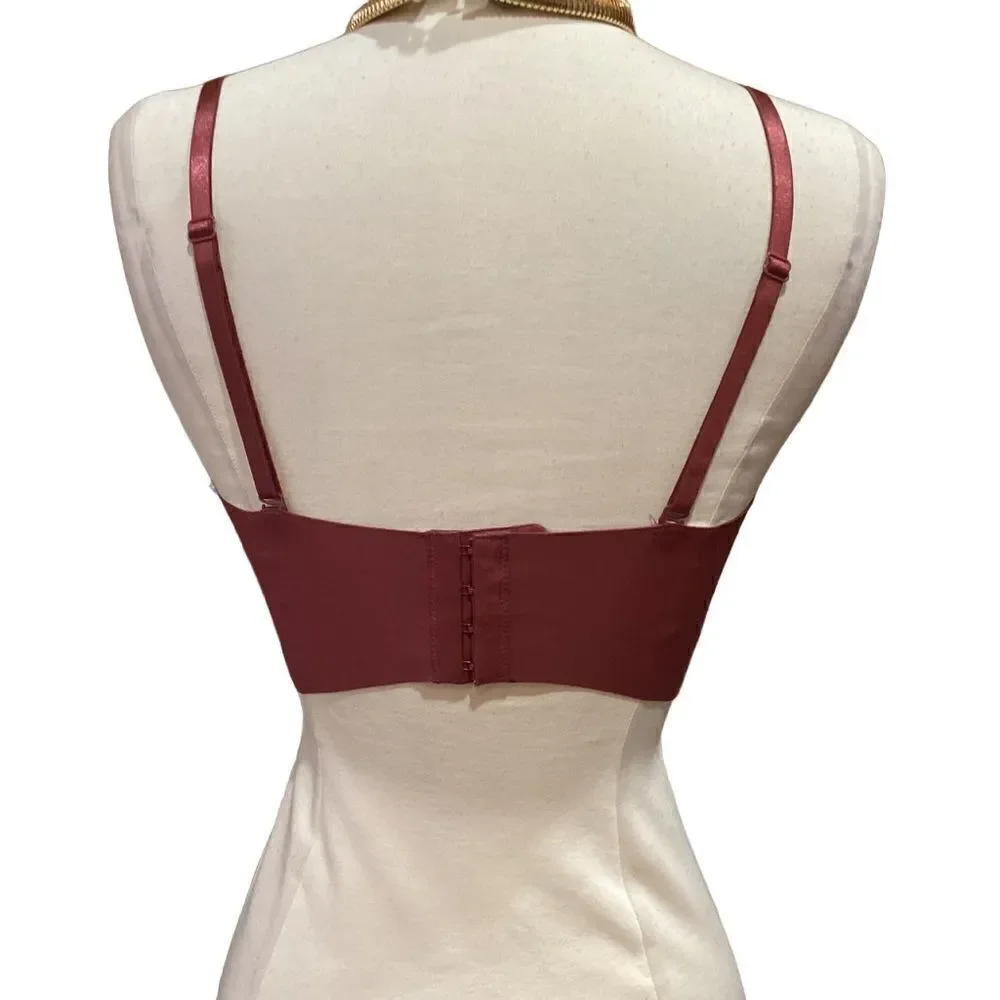 Adrienne Vittadini Studio 34C Burgundy Bra